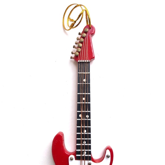 Mini Electric Guitar Fender Instrument Hanging Ornament Red Broadway Gifts music - Picture 8 of 13